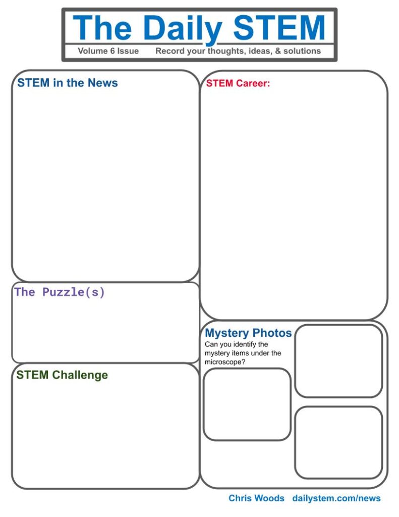 dailySTEM (Chris Woods) on X: This week's #DailySTEM issues are available  in English, Spanish, & French! This issue has lots of #CES & innovation  focus! Download/share with your kids at  #STEM #